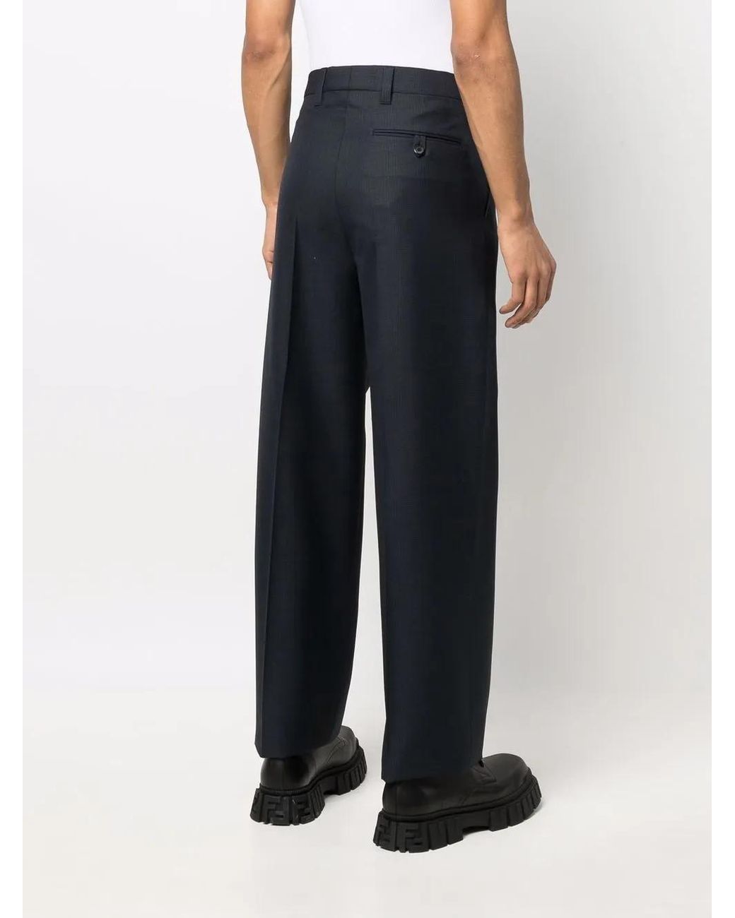 Prada Geruite Broek in het Blue voor heren
