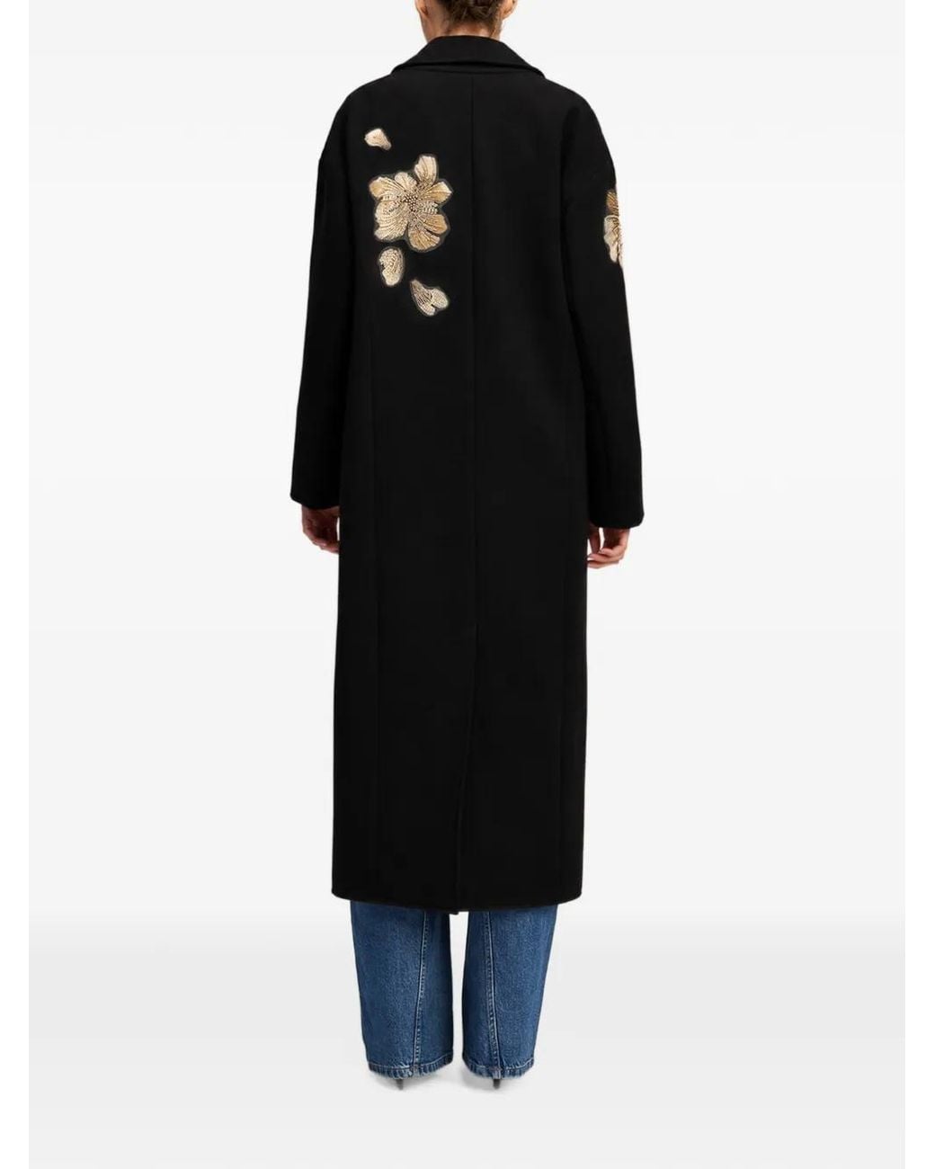 Cinq À Sept Black Gilded Peony Lilienne Coat