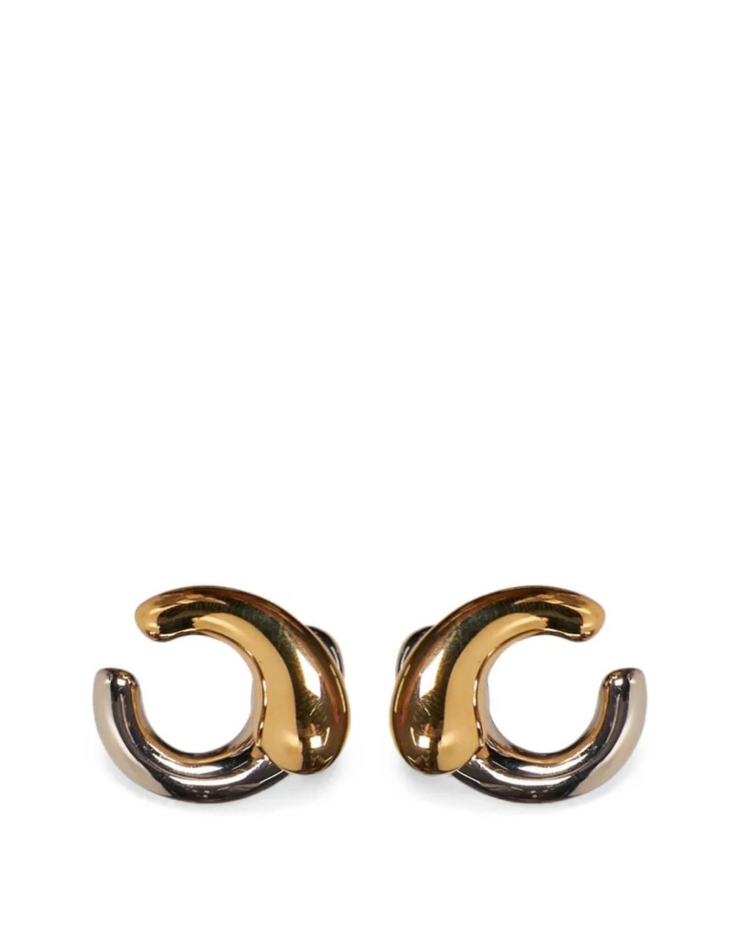 Panconesi Metallic Bijou D'Oreille Blow Up Helix Sculptural Bicolore