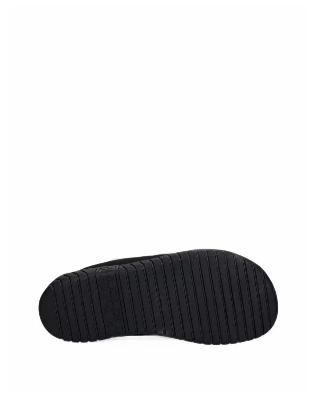 Napapijri Black Quilted Logo-Patch Slippers