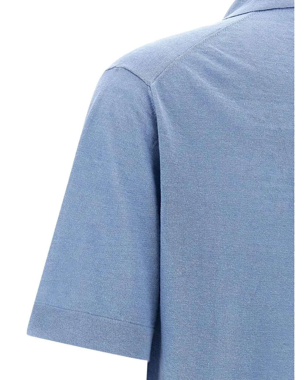Zanone Blue Short-Sleeve Shirt for men