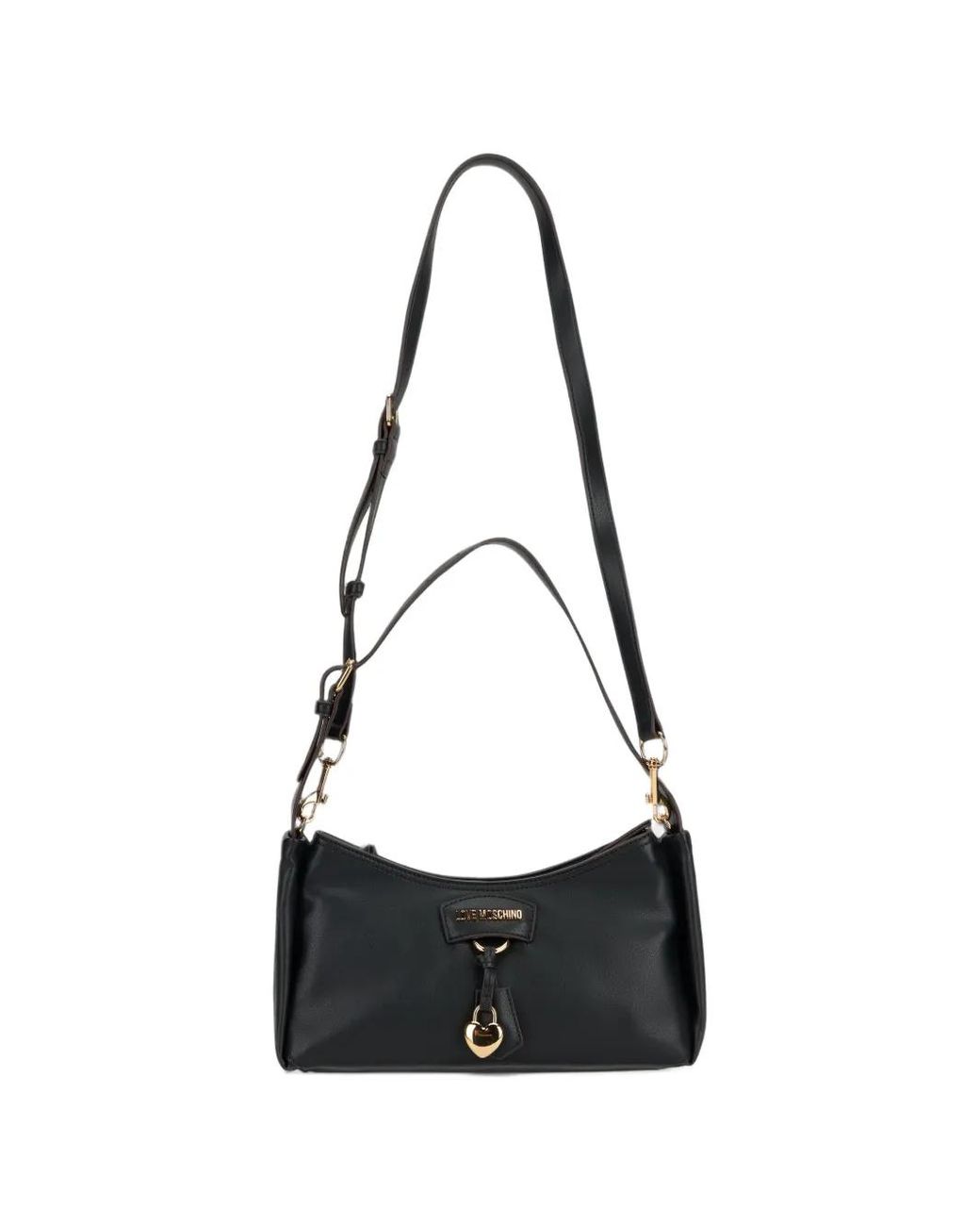 Love Moschino White Heart-Motif Logo-Plaque Shoulder Bag