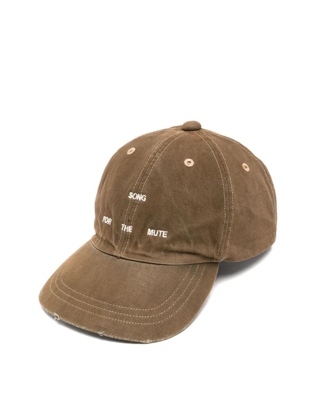 Song For The Mute Natural Logo-Embroidered Distressed-Effect Cap for men