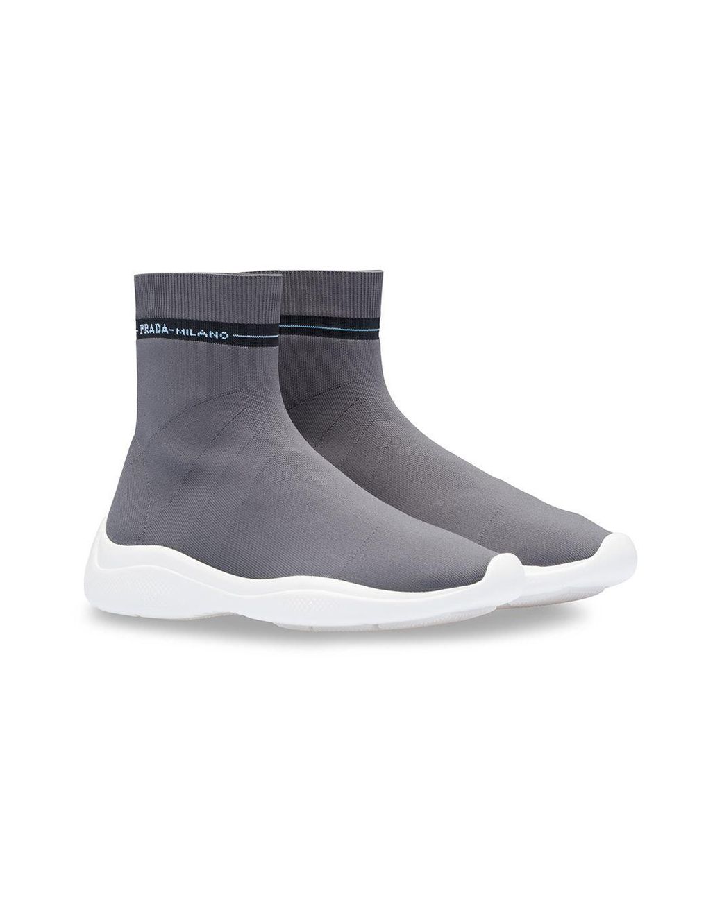 Prada Sock Sneakers in Gray | Lyst