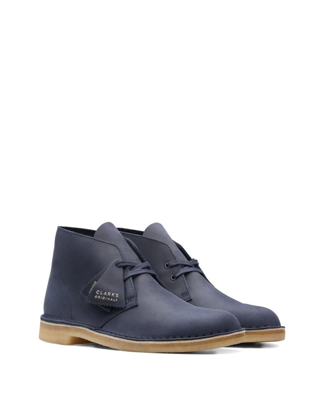 Clarks Blue Leather Desert Boots for men