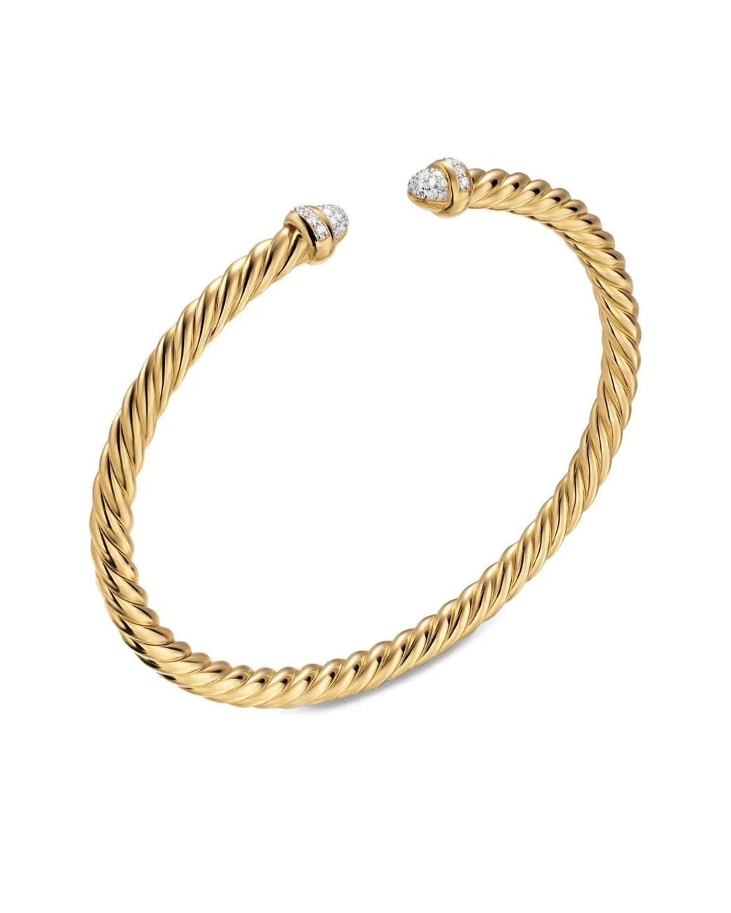 David Yurman Metallic 18K Cablespira Flex Diamond Bangle