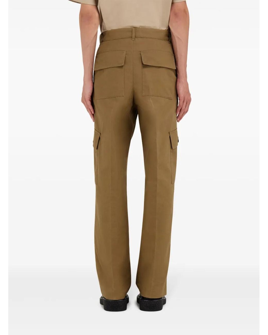Ferragamo Natural Canvas Cargo Pants for men