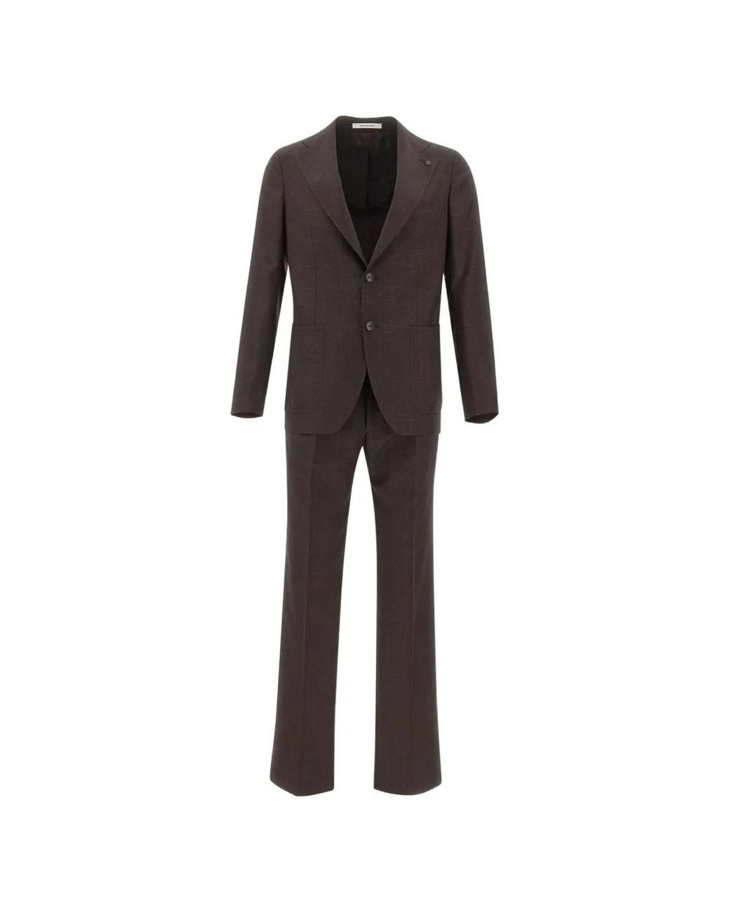 Tagliatore Brown Prince Of Wales Check Suit for men