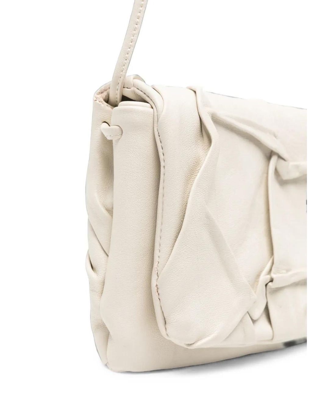 SOMMET White Soffietta Plump Leather Shoulder Bag