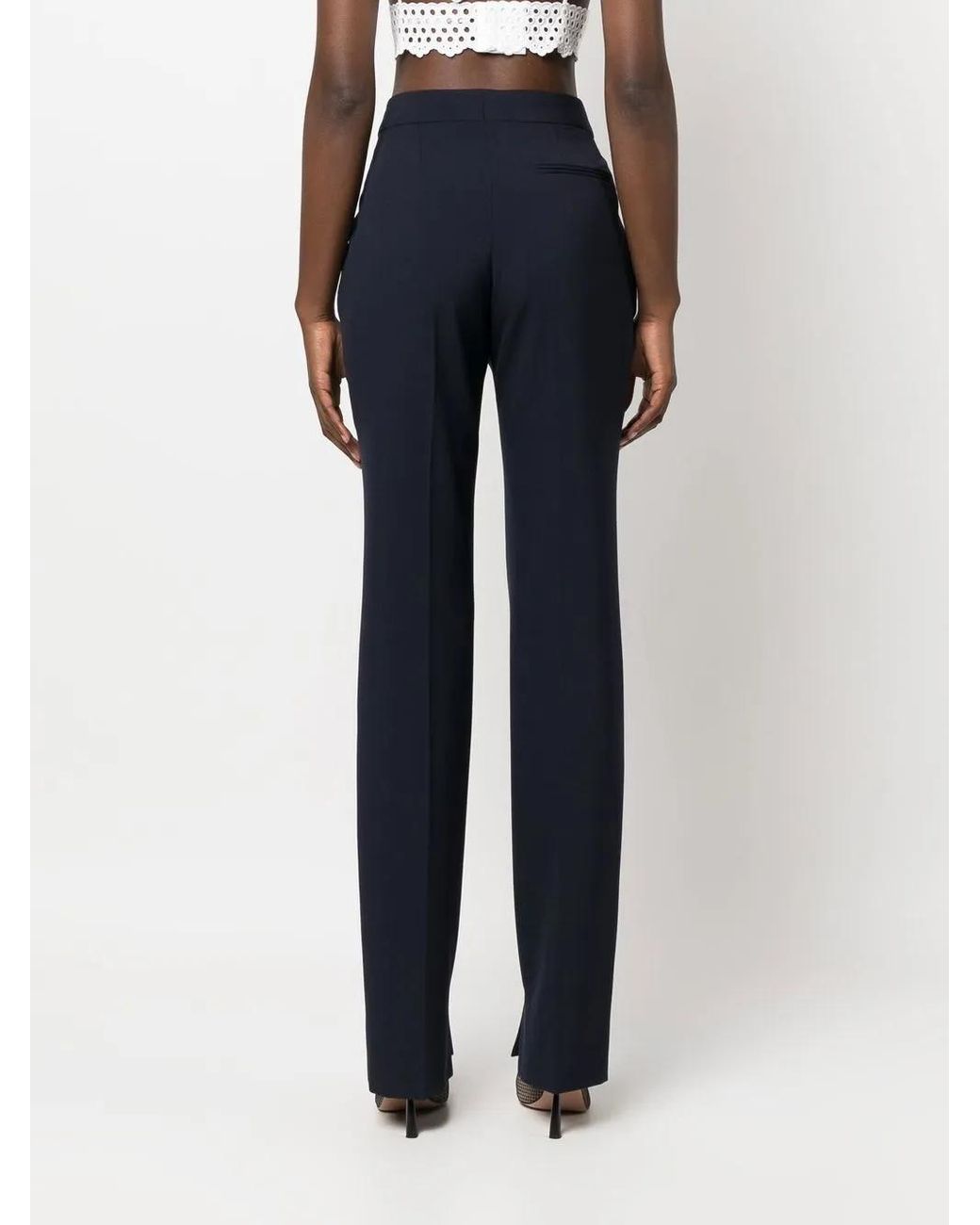 Stella McCartney Blue Split-Cuff Slim-Cut Trousers