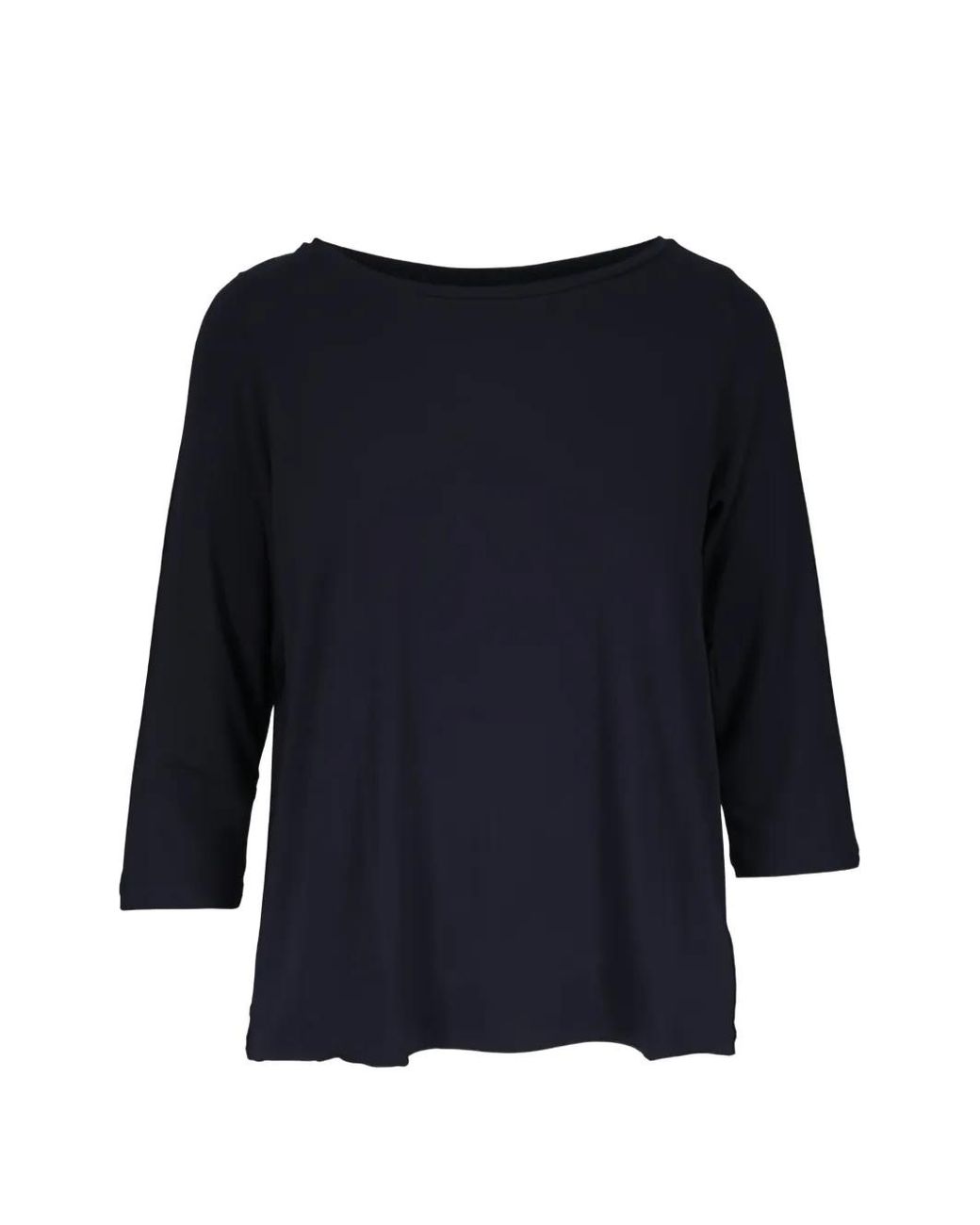 Majestic Filatures Blue 3/4 Sleeve Knit Top
