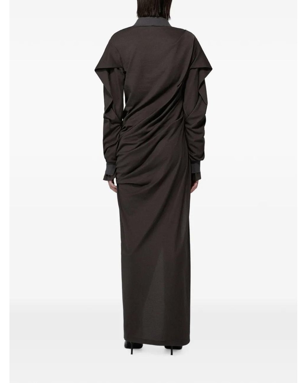 Vestido Largo Drapeado SRVC Studio de color Black