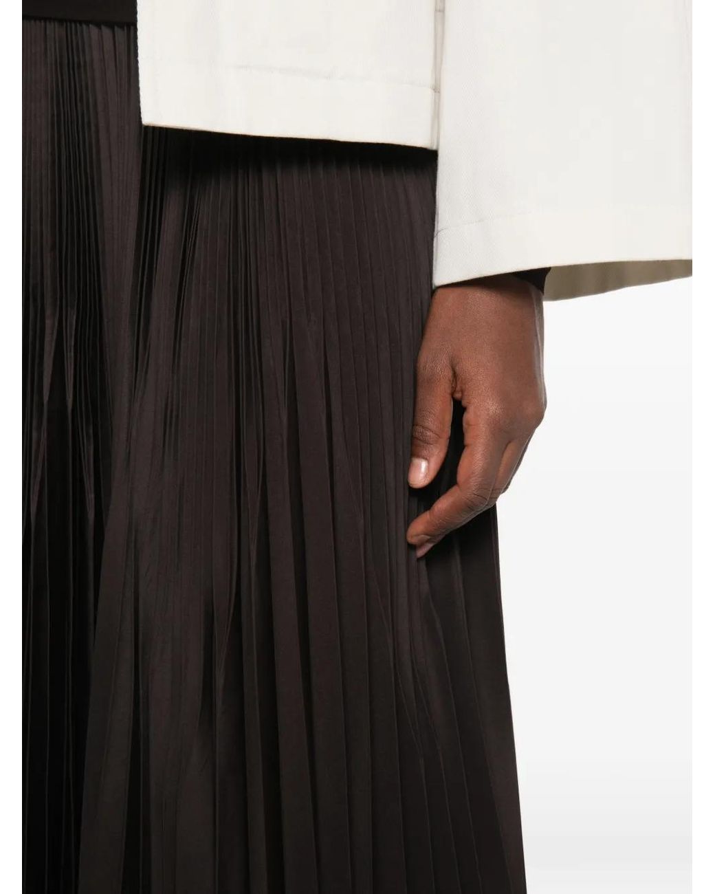 MEIMEIJ Black Pleated Midi Skirt