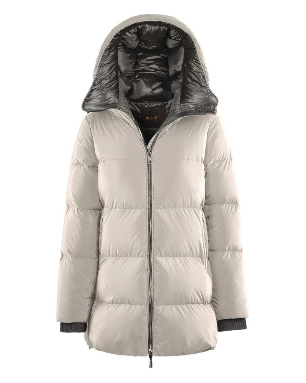 Moorer Gray Quilted Hooded Jacket