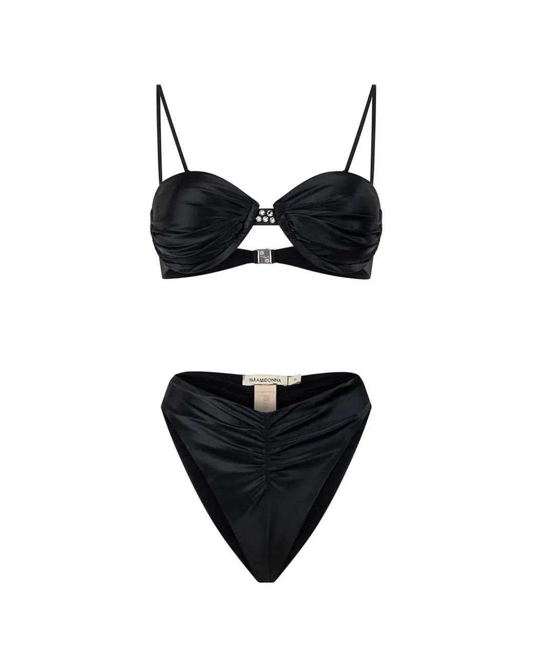 Paramidonna Black Bikini Daisy À Ornements En Cristal