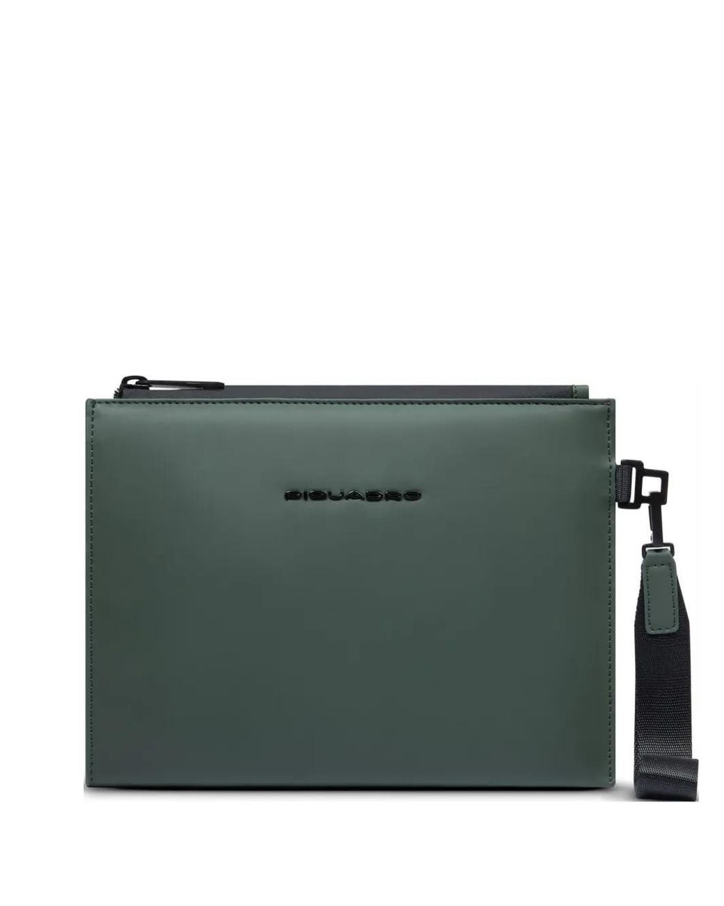 Piquadro Green Water-Resistant Clutch Bag for men