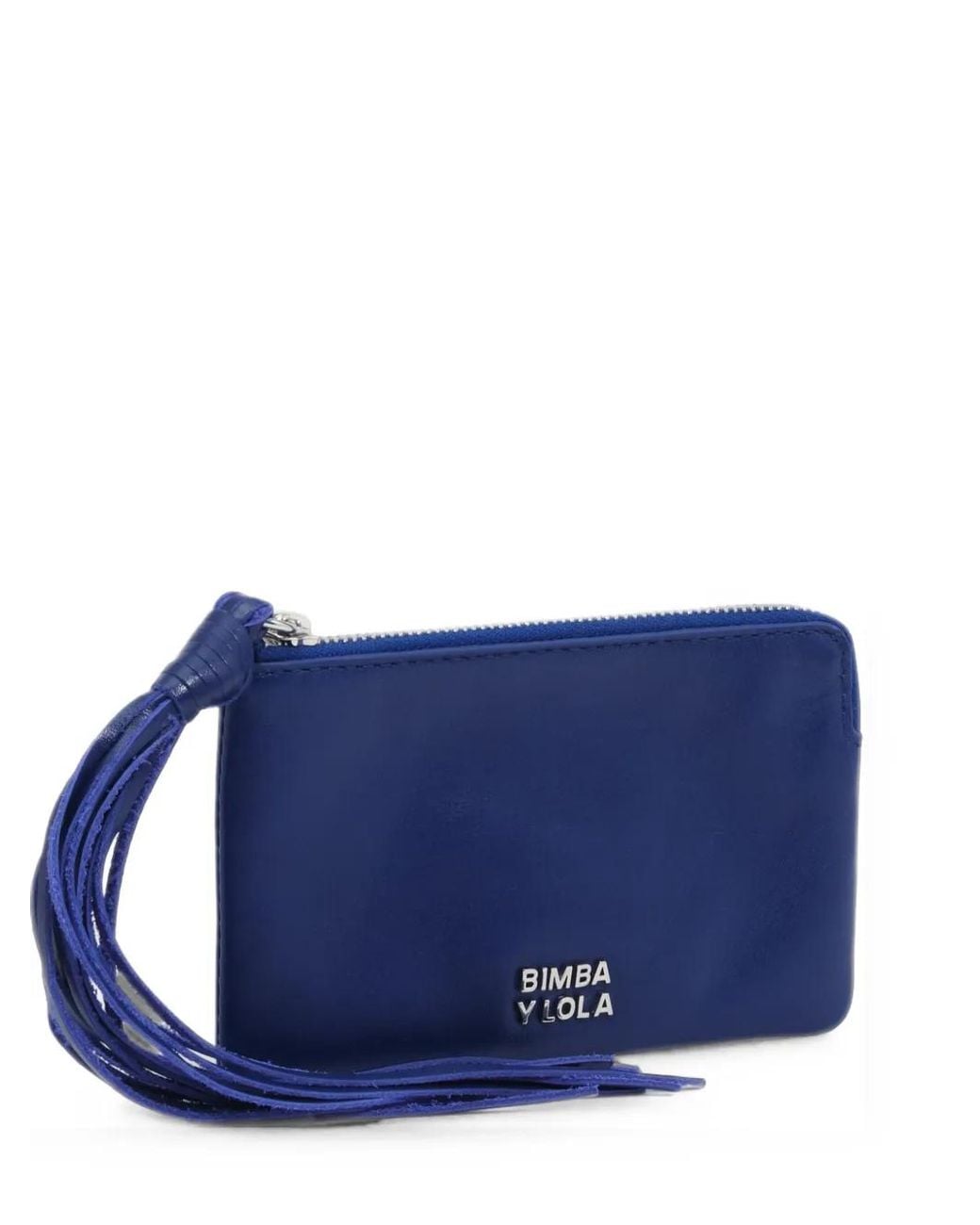 Bimba Y Lola Blue Small Electric- Fringed Leather Coin Purse