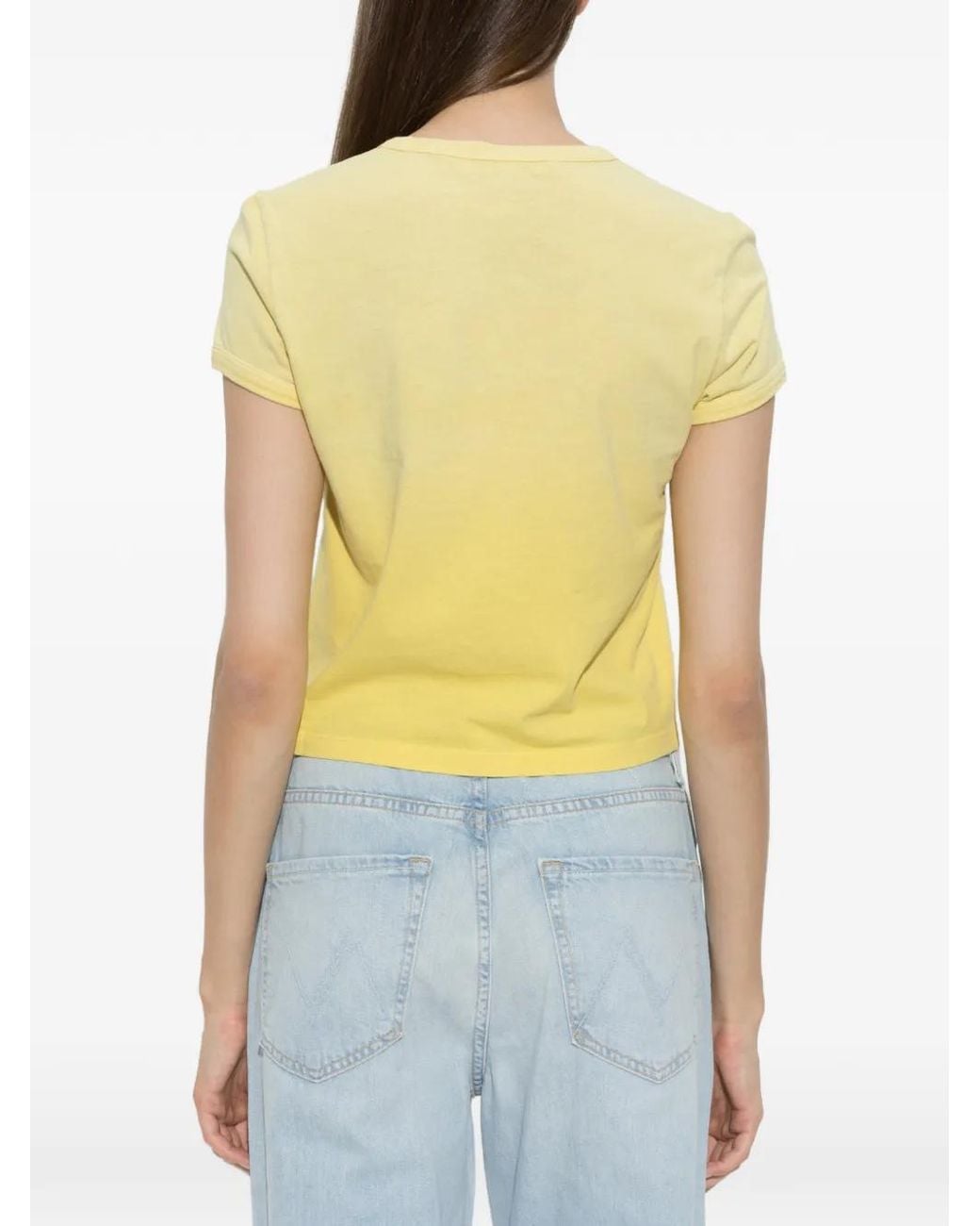 Mother Yellow The Itty Bitty Ringer Palm-Print T-Shirt