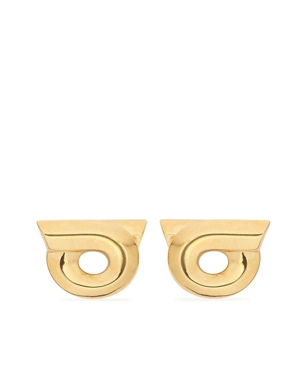 Ferragamo Metallic Gancini Stud Earrings