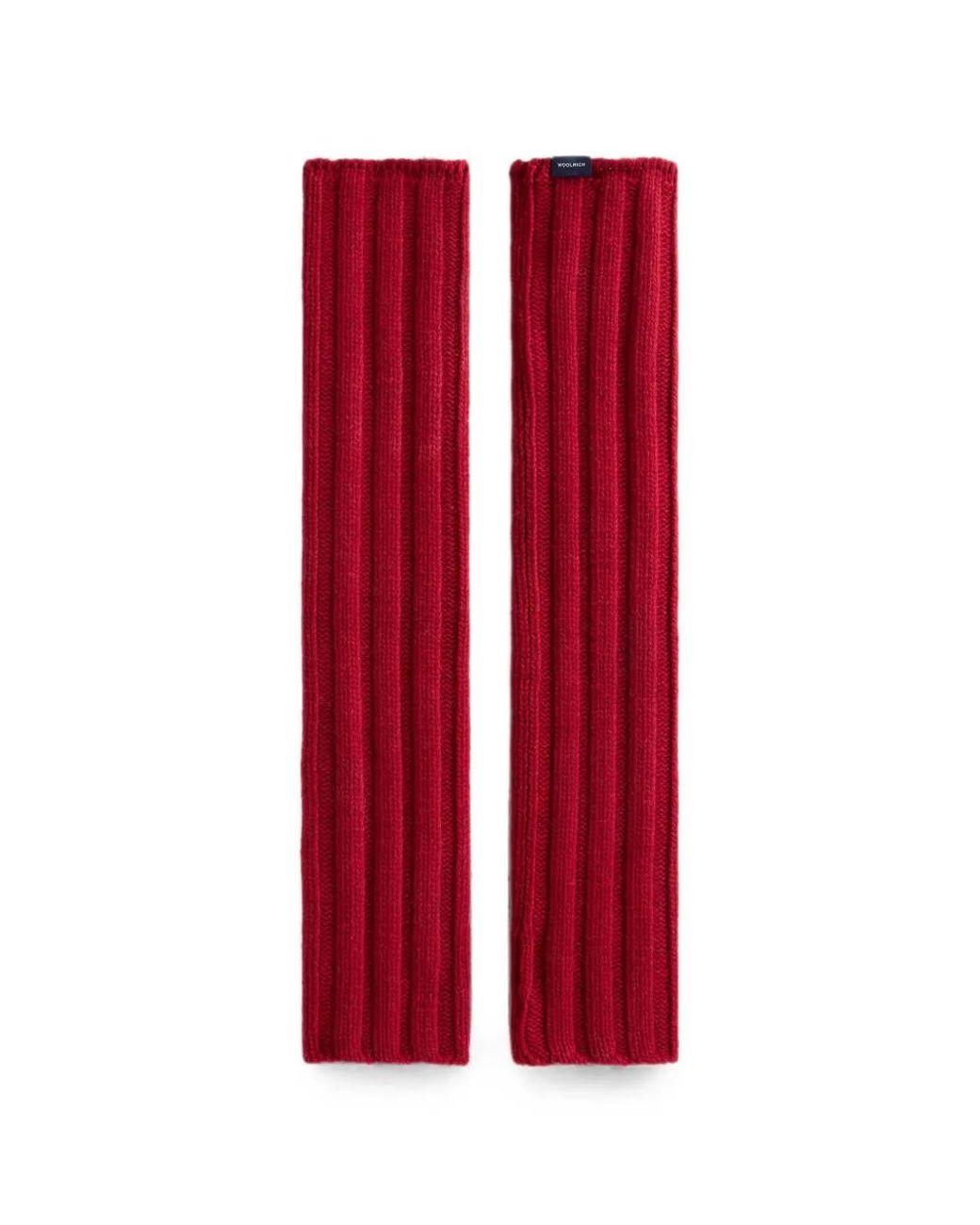 Woolrich Red Ribbed-Knit Fingerless Gloves