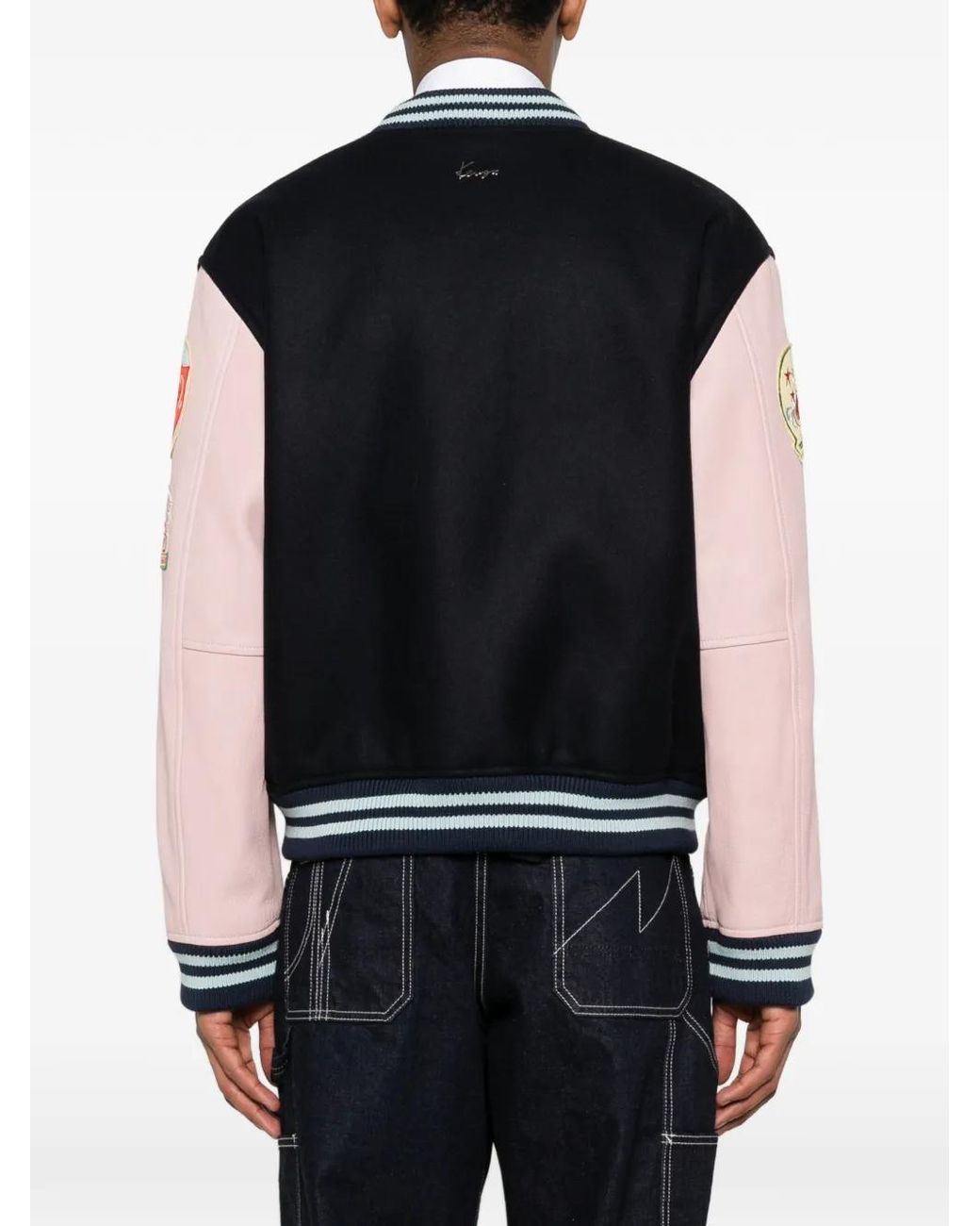 KENZO Black Badges-Embroidered Bomber Jacket for men