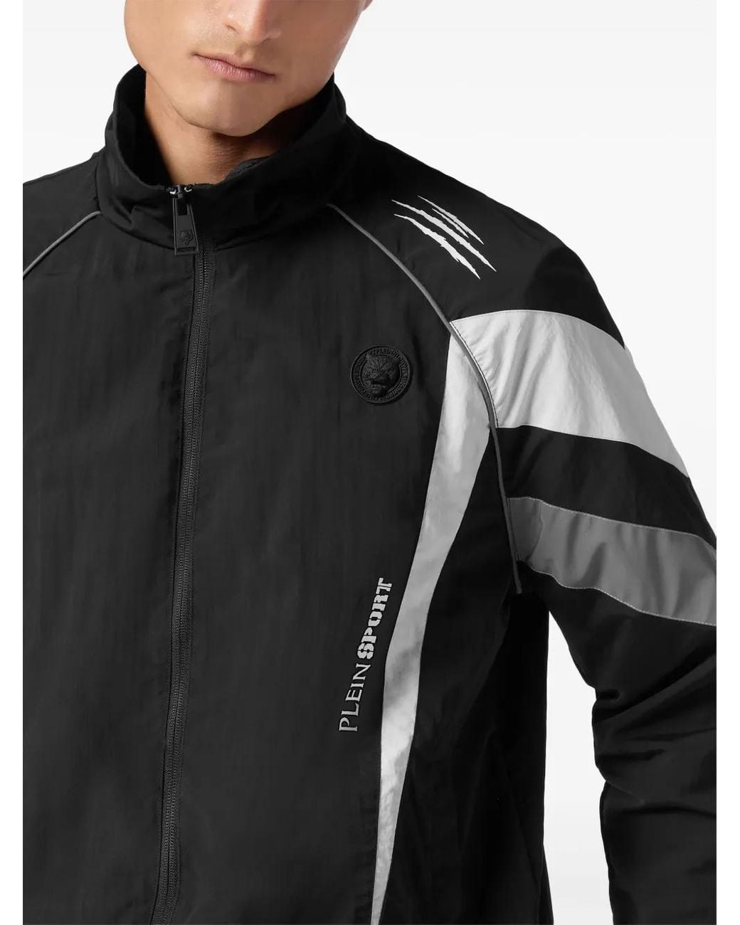 Philipp Plein Black Panelled Bomber Jacket for men