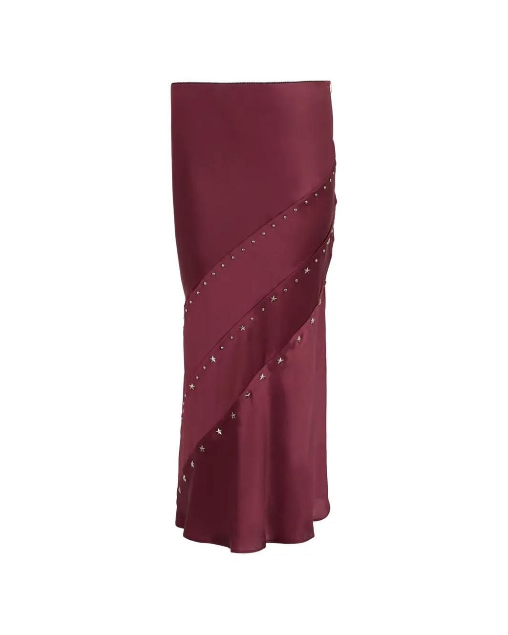 John Richmond Purple Stud-Embellished Star-Motif Maxi Skirt