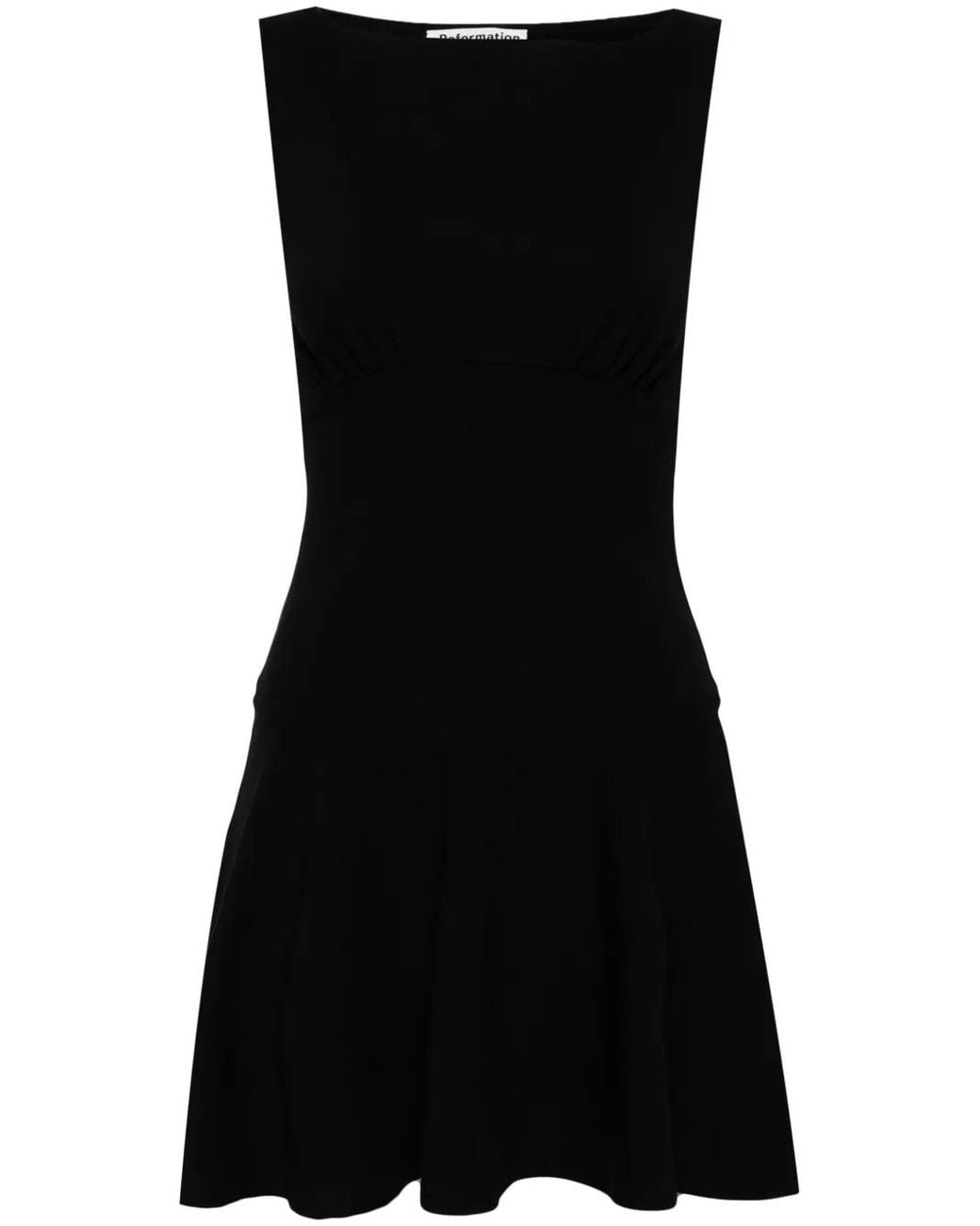 Reformation Black Mayve Organic-Cotton Minidress