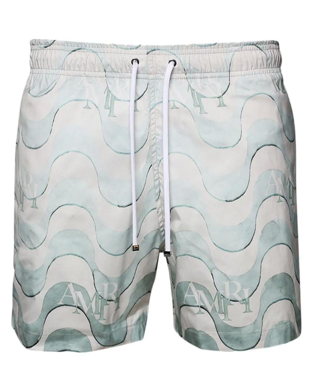 Amiri Blue Graphic-Print Swim Shorts for men