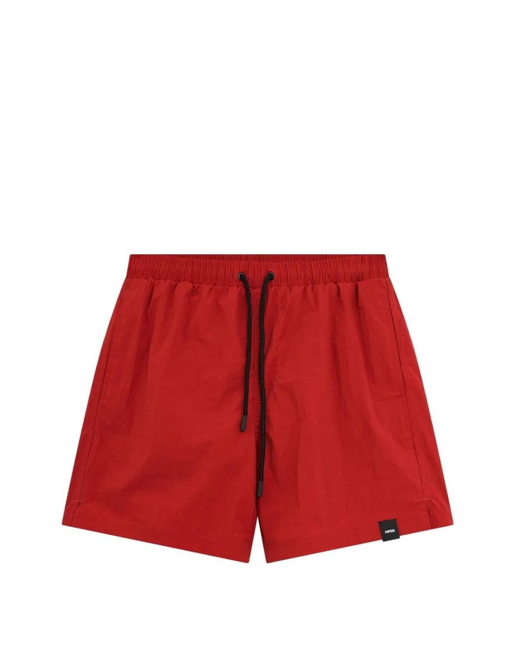 Aspesi Red Drawstring Swim Shorts for men