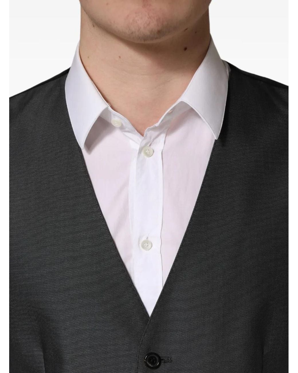 Dolce & Gabbana Black Single-Breasted Waistcoat for men