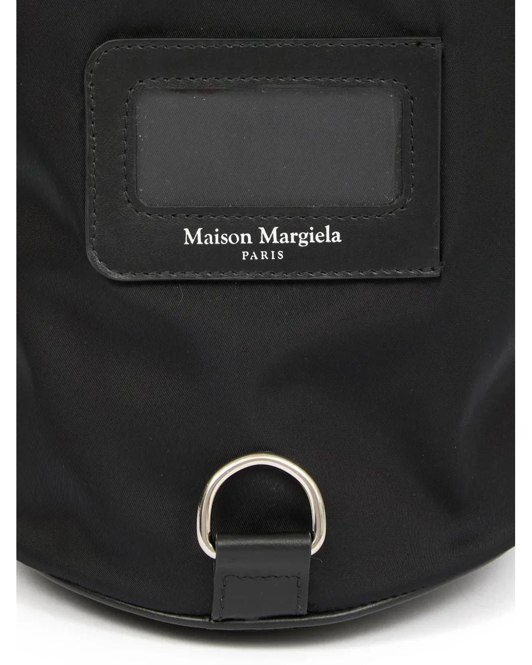 Maison Margiela Black Four-Stitch Shoulder Bag