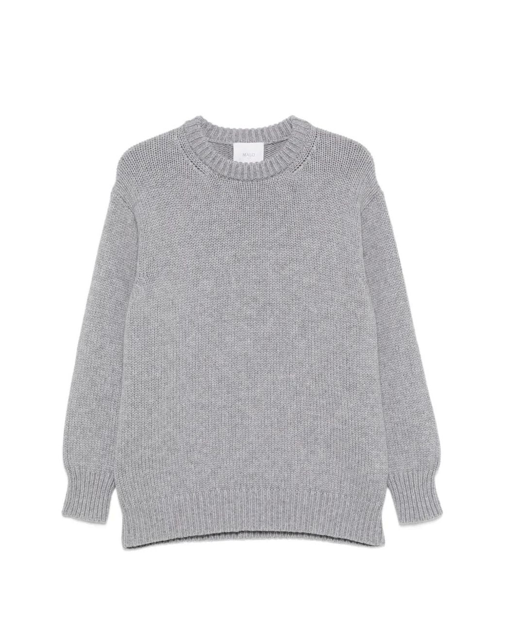 Malo Gray Gerippter Pullover