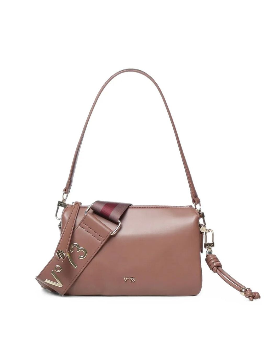 V73 Pink Zircone Logo-Plaque Knotted Tote Bag