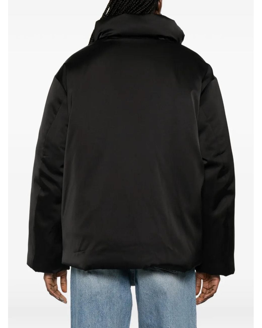 Rohe Black Gesteppte Jacke mit Satin-Effekt