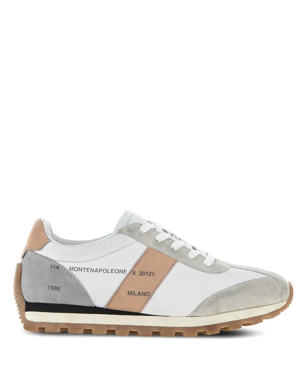 Hogan White H671 Panelled Leather Sneakers