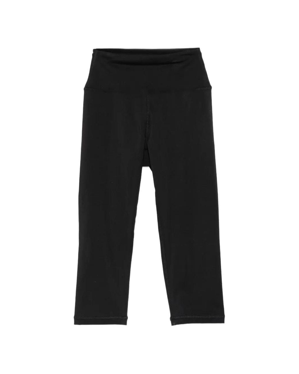 Sporty & Rich Black Logo-Print Cropped Leggings