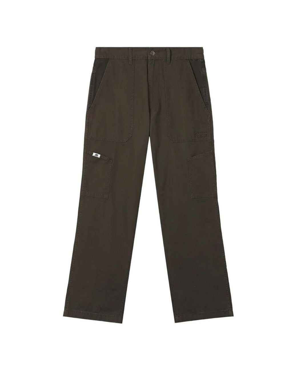 Chocoolate Gray Cargo-Pocket Straight-Leg Trousers for men