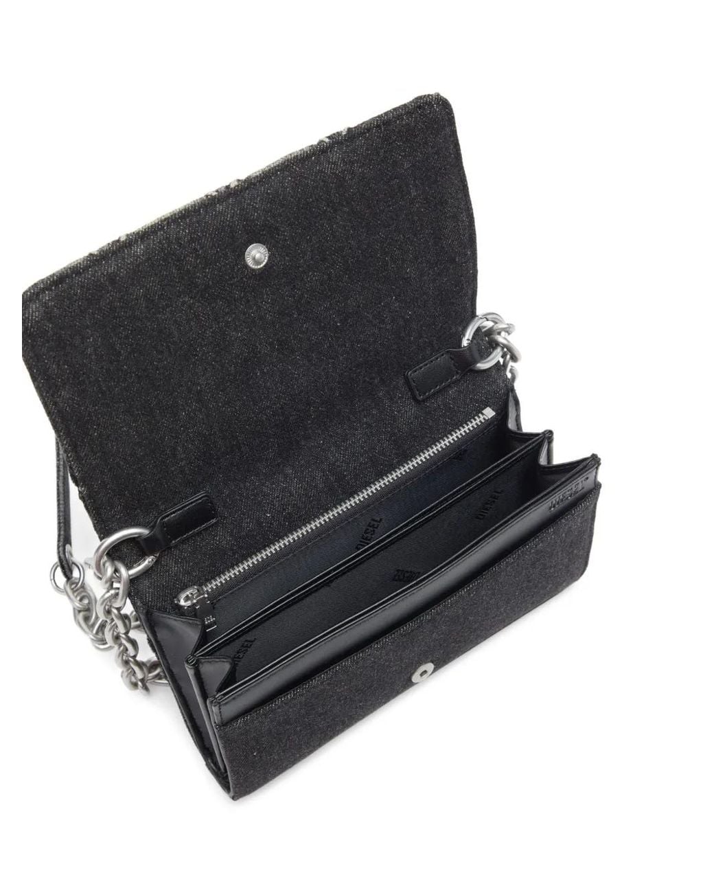 DIESEL Gray Elegant Leather Wallet Design