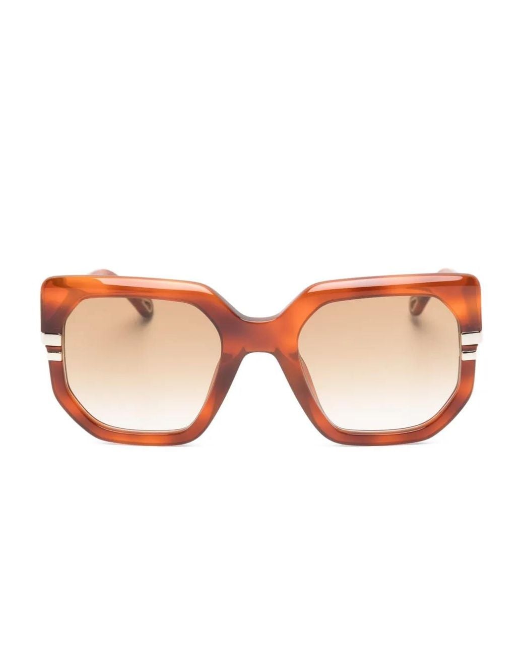 Chloé Pink Geometric-Frame Sunglasses