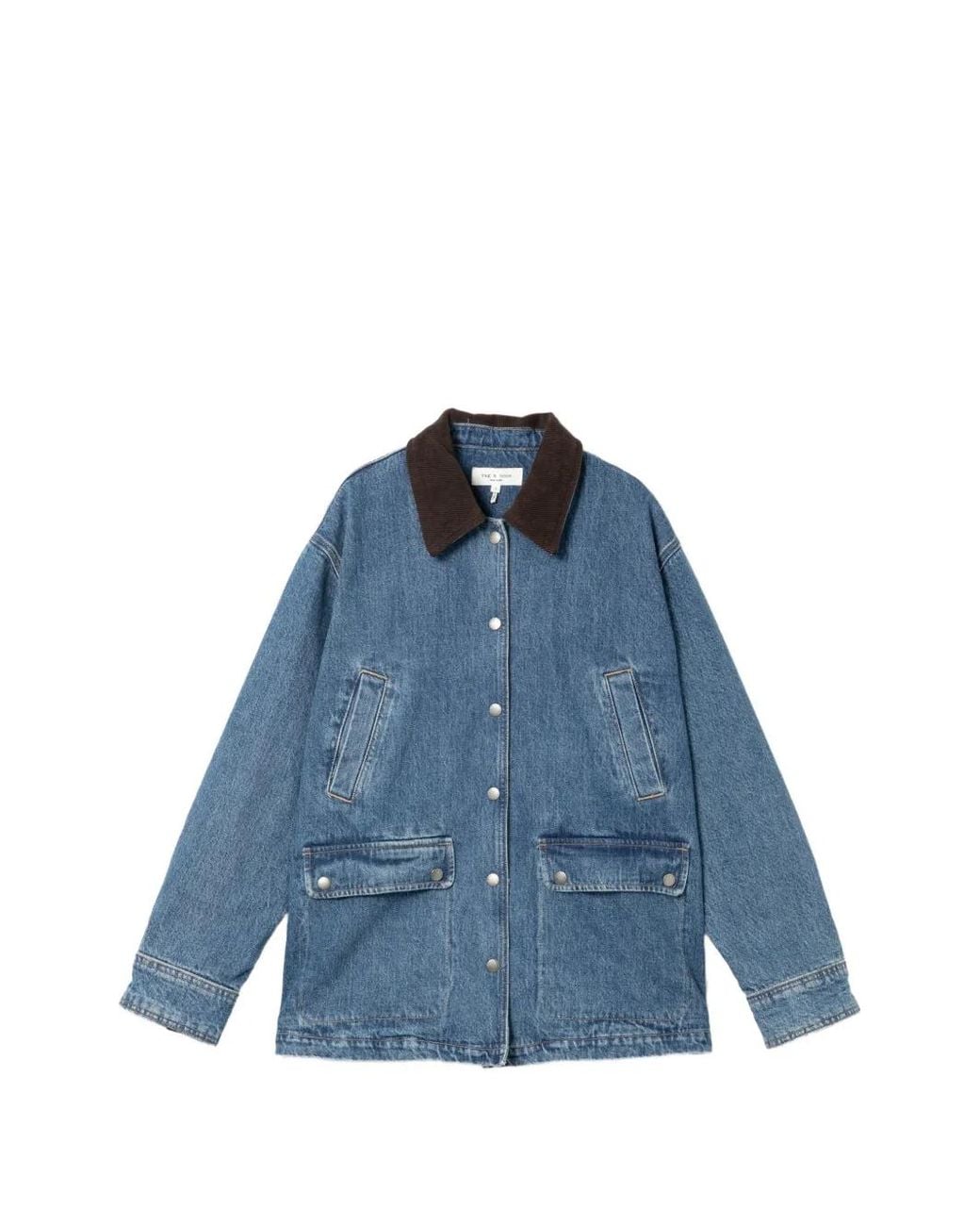 Rag & Bone Blue Corduroy-Collar Denim Jacket