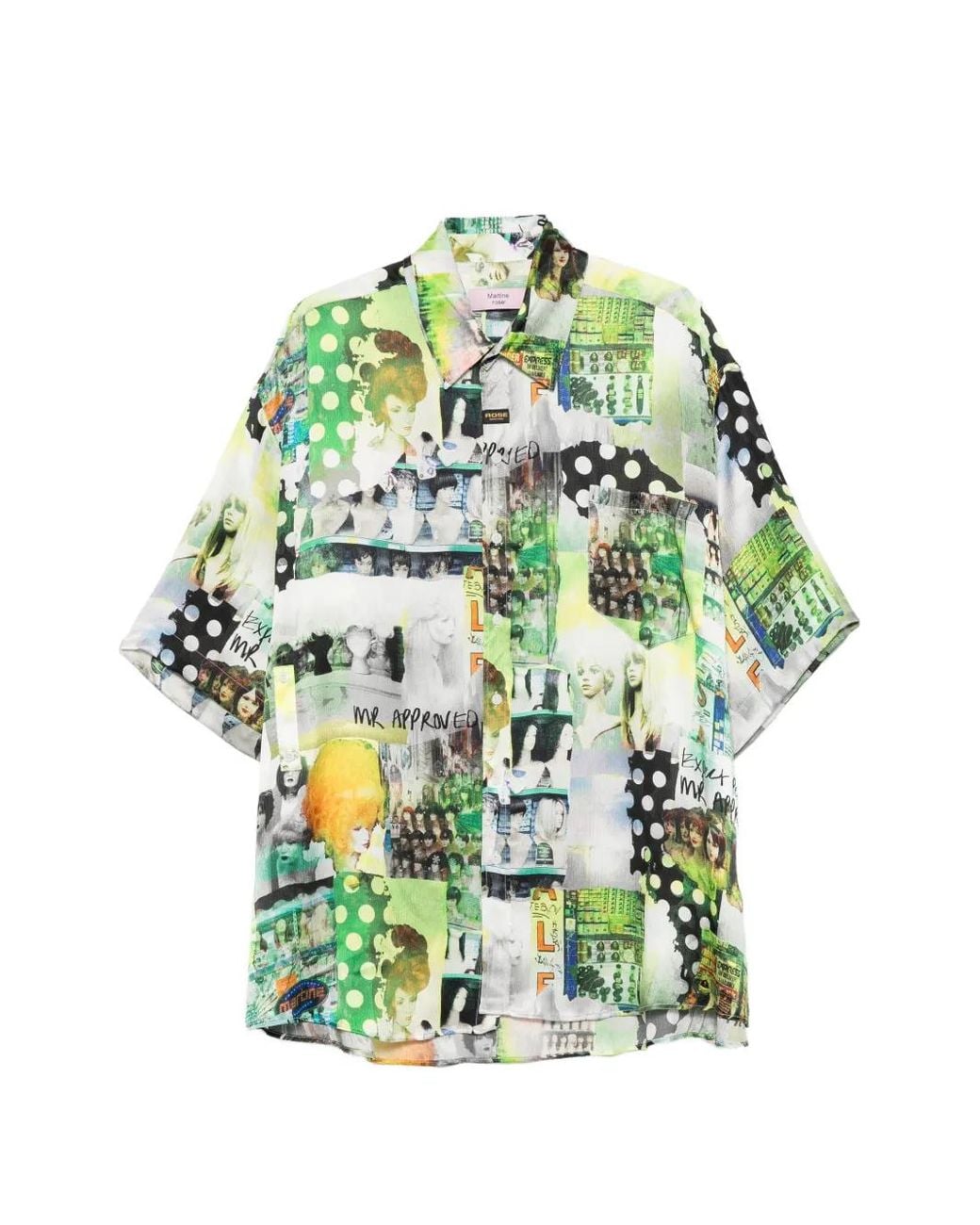 Martine Rose Green Boxy Wrap Shirt for men