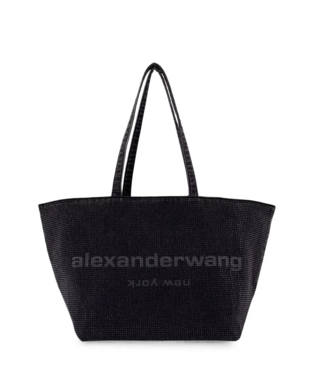Alexander Wang Black Punch Rhinestone-Embellished Tote Bag