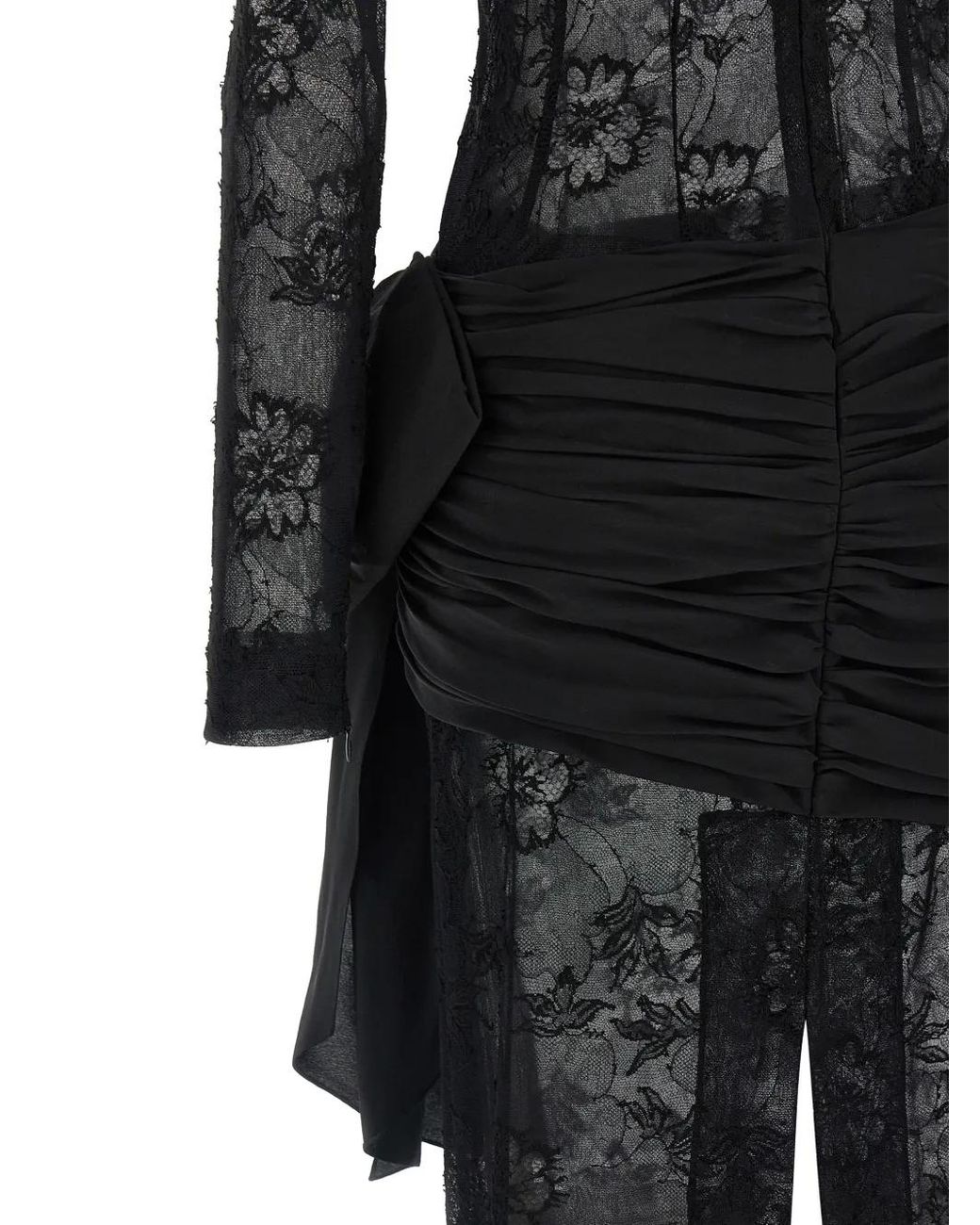Alessandra Rich Black Lace Bow Dress
