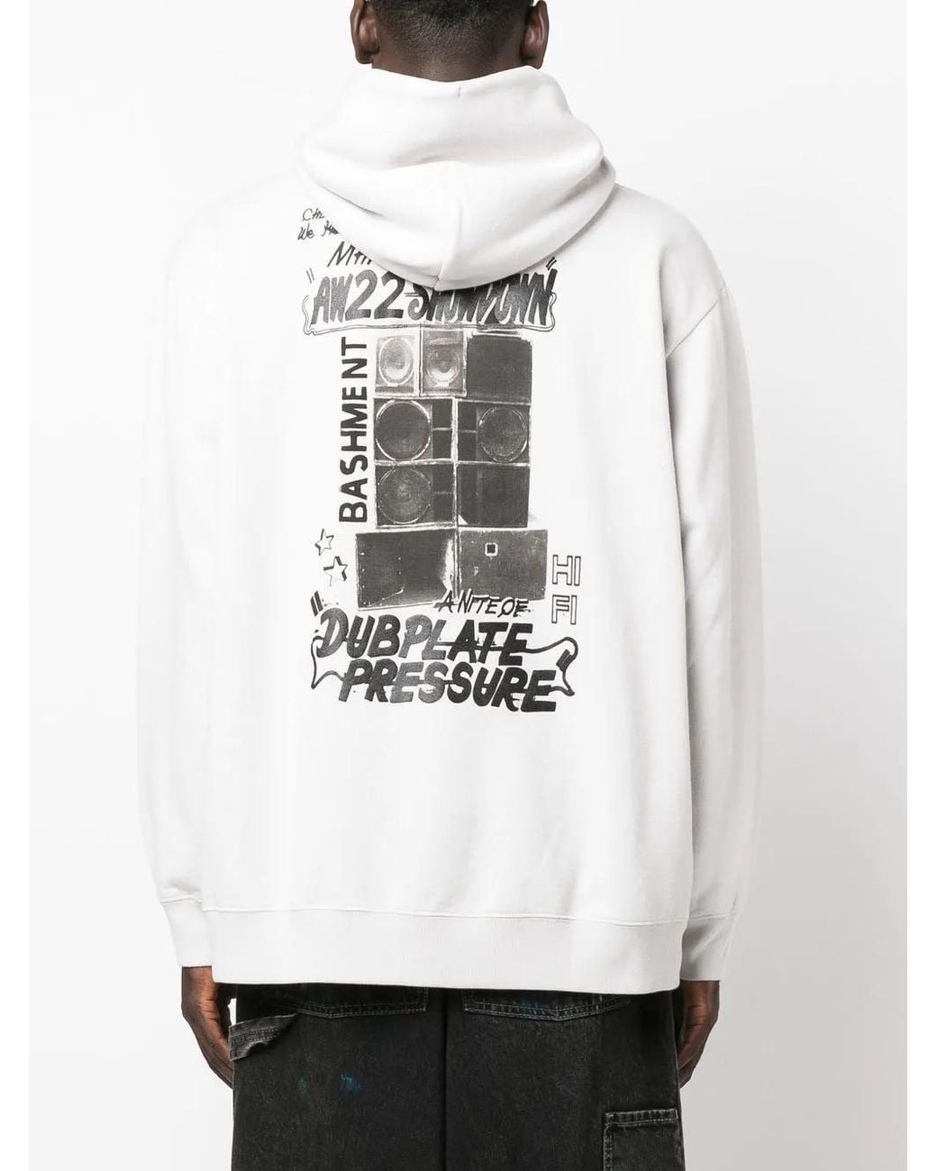 Martine Rose White Graphic-Print Zipped Hoodie