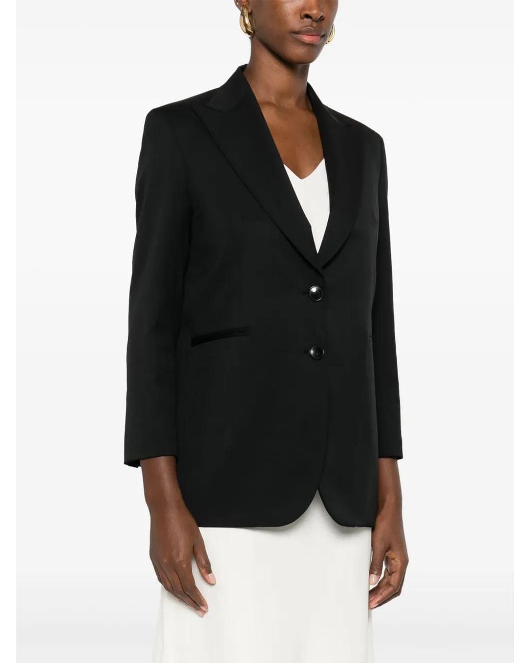 SAULINA Black Agnese Wool Blazer