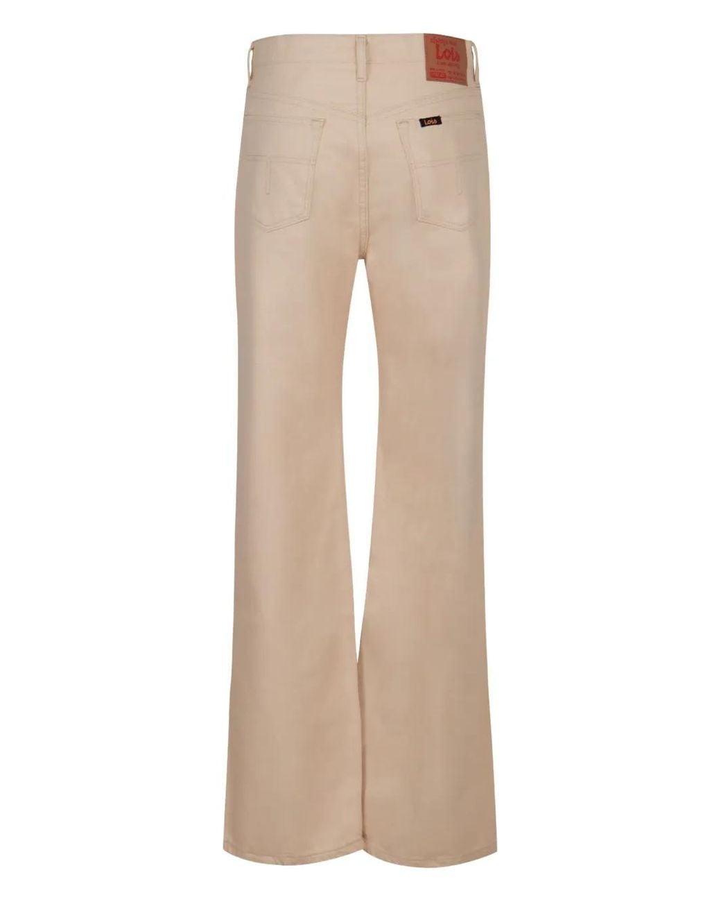 Lois Natural Logo-Patch Flared Jeans