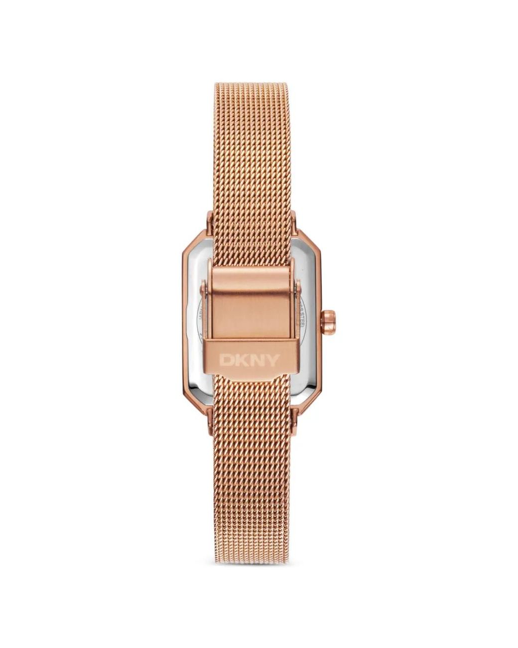 DKNY White Montre Rectangulaire En Résille Mm