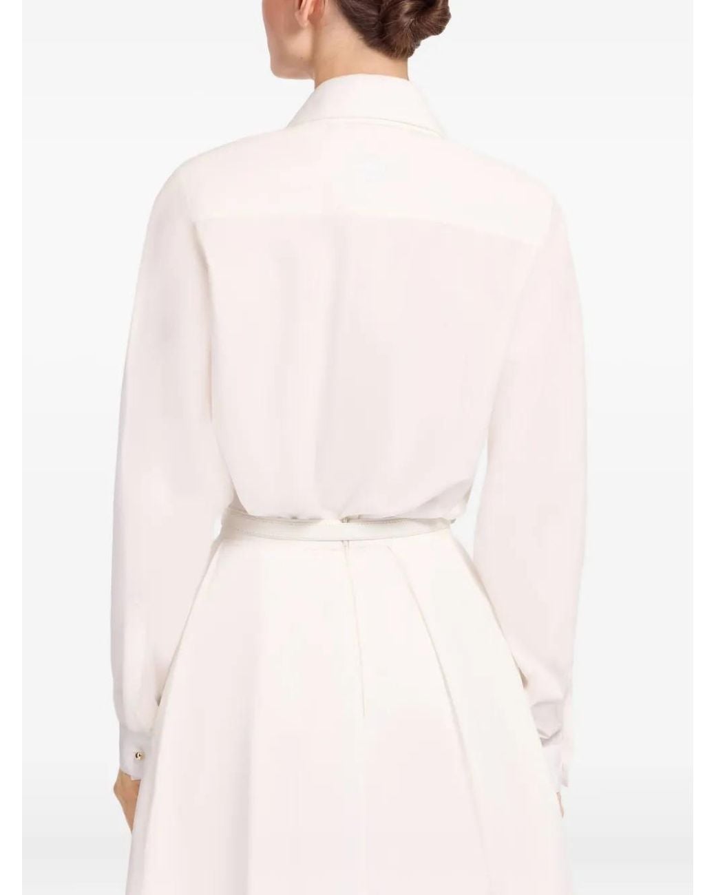 Elie Saab White Monogram-Embroidered Shirt