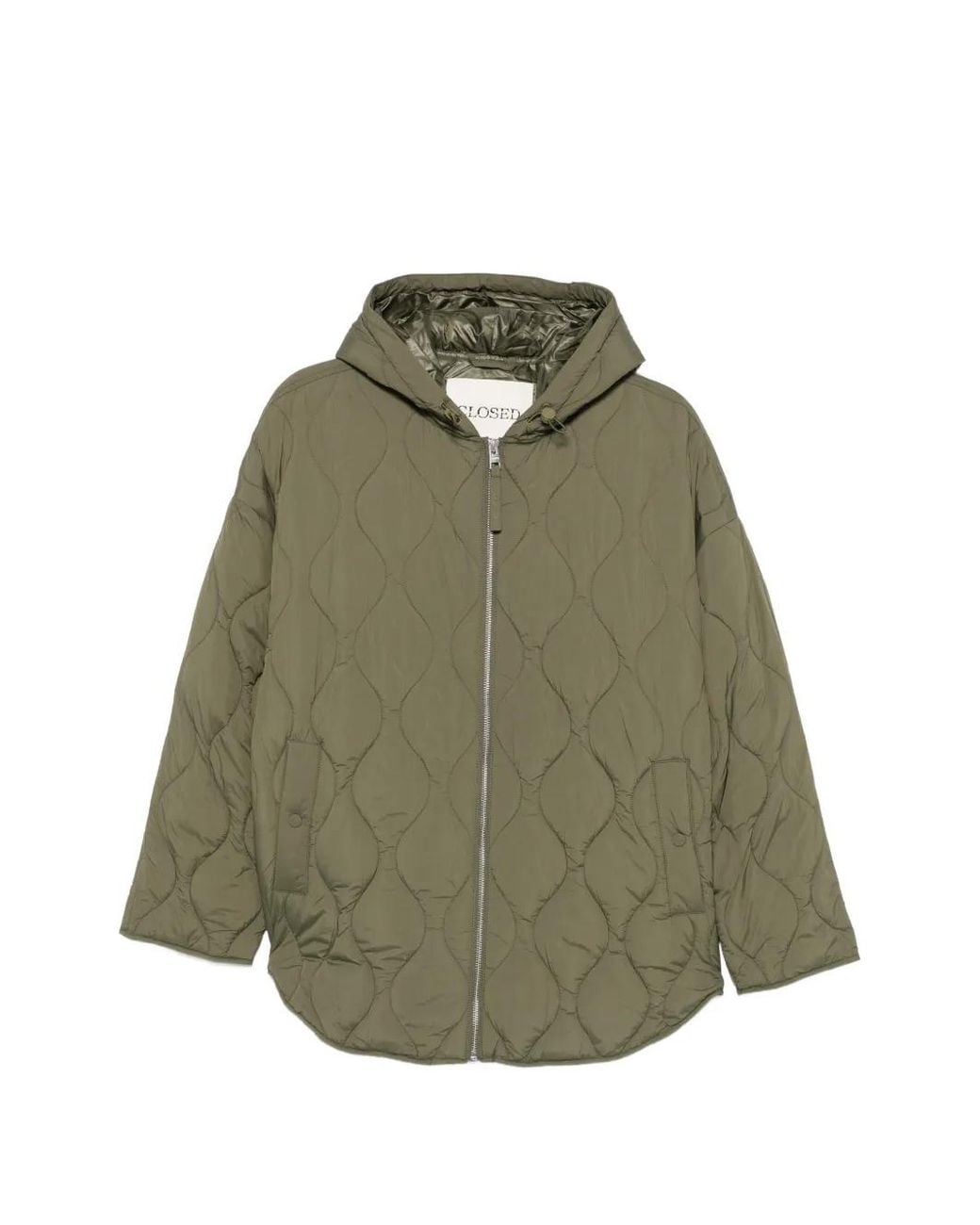 Closed Green Quilted Hooded Jacket